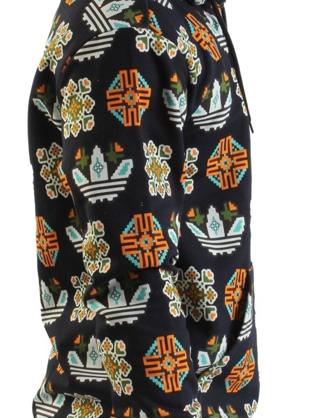 NWT Adidas Originals Men's Tile Print Hoodie Navy Black Small JW1085 - Picture 3 of 4